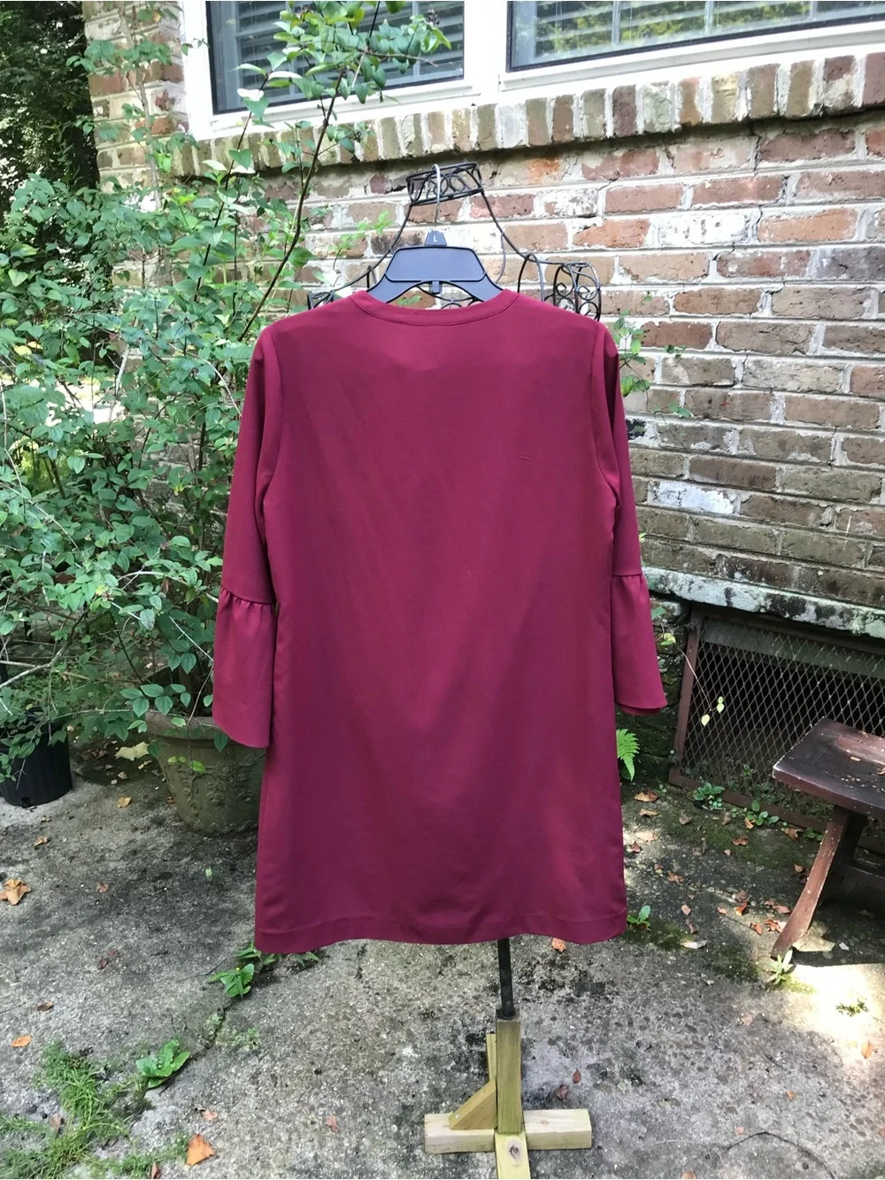 J Crew- CRIMSON GAUZY SHIFT DRESS- Size 4- EUC
